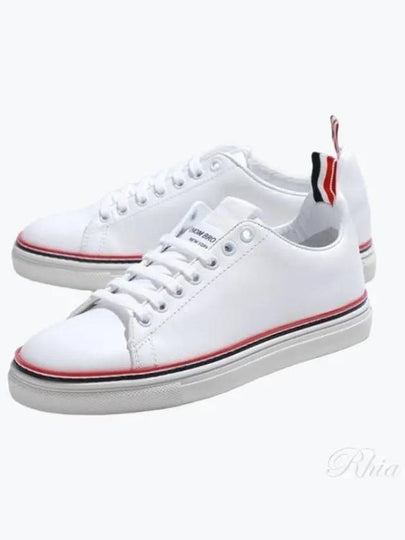 Women's Tennis Striped Low Top Sneakers White - THOM BROWNE - BALAAN 2