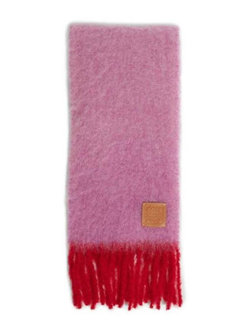 Mohair Wool Scarf Pink Red - LOEWE - BALAAN 1