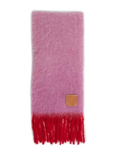 Mohair Wool Scarf Pink Red - LOEWE - BALAAN 1