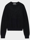 Cotton Net Loose Fit Knit Top Black - NOIRER FOR WOMEN - BALAAN 8