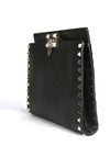 Rockstud Flap Clutch Bag Black - VALENTINO - BALAAN.