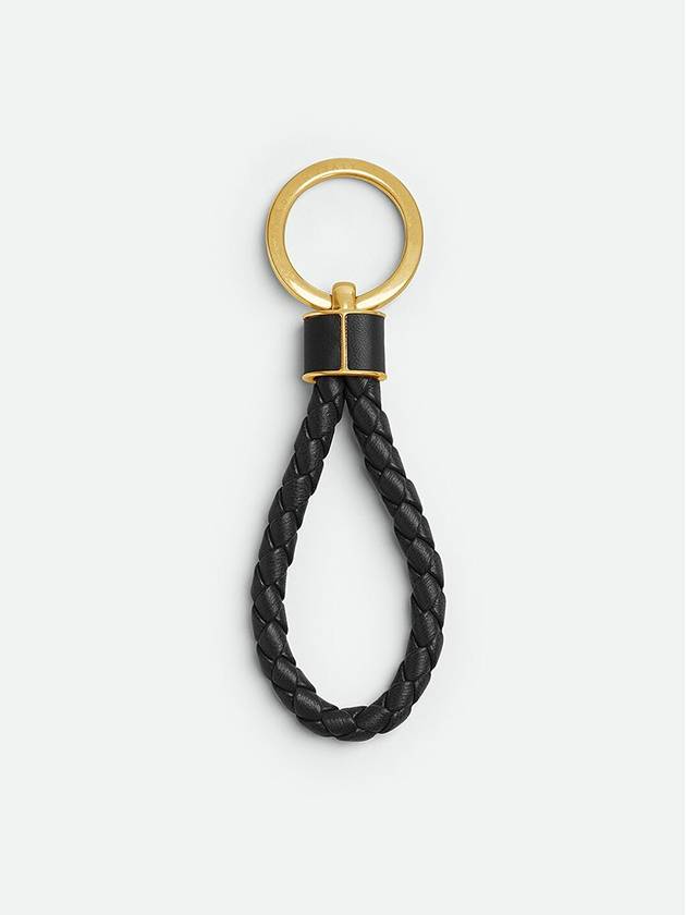 Intrecciato Lambskin Key Holder Black - BOTTEGA VENETA - BALAAN 3