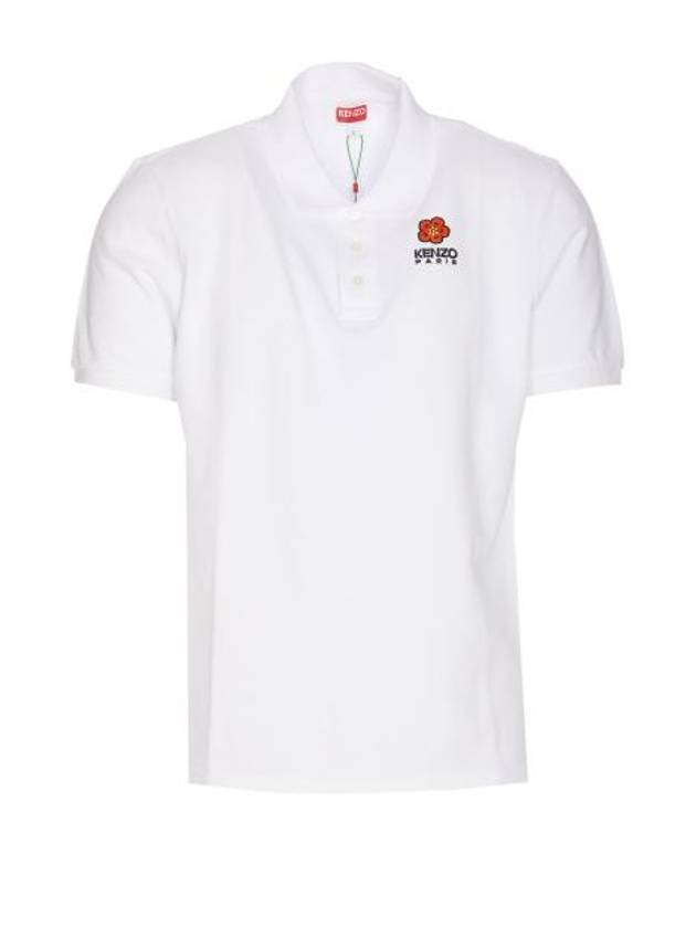 Boke Flower Embroidery Cotton Polo Shirt White - KENZO - BALAAN 2