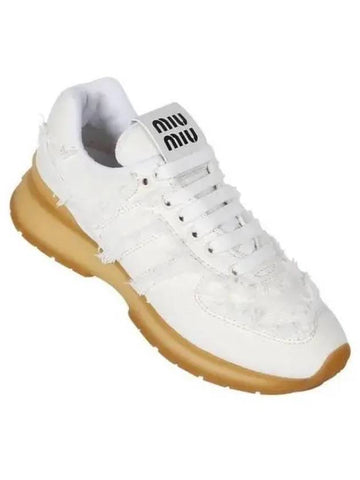 MIU cotton denim sneakers 271697 - MIU MIU - BALAAN 1