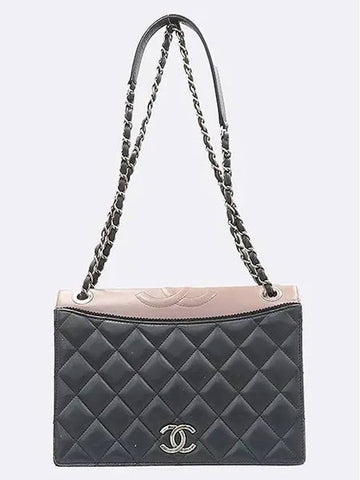 A93012 Brown Black Color Ballet Flap Vintage Silver CC Chain Shoulder Bag - CHANEL - BALAAN 1