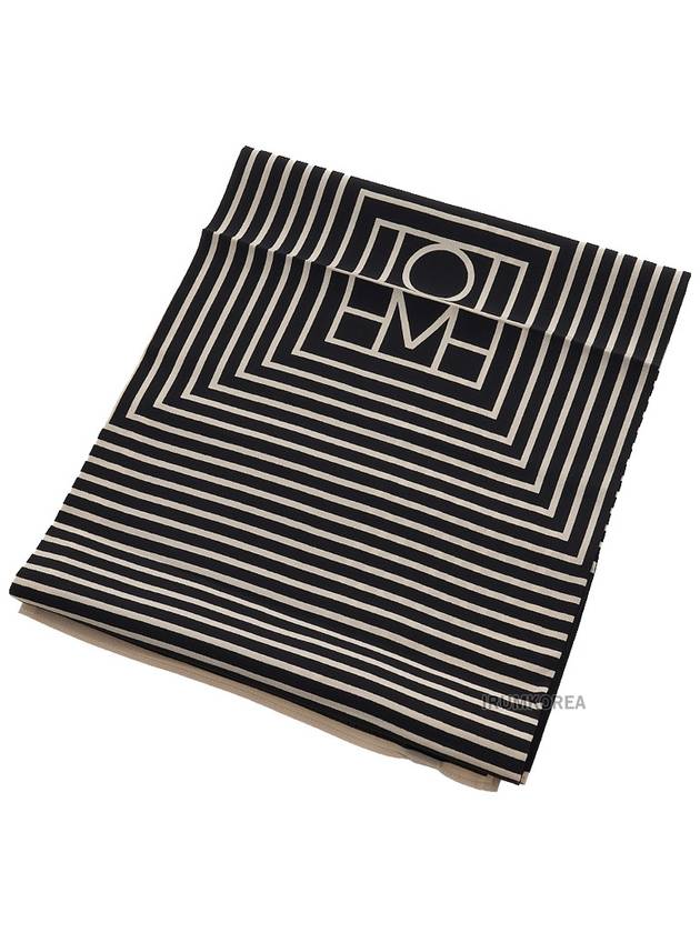 Center Monogram Silk Scarf Black - TOTEME - BALAAN 9