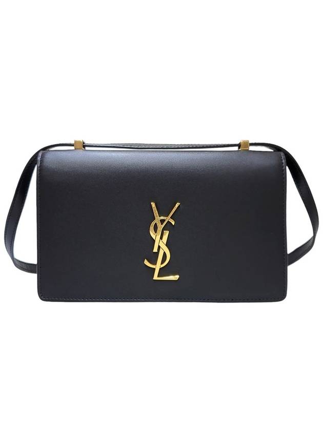 Women s 601310 Black Gold Logo Monogram Flap Shoulder Bag - SAINT LAURENT - BALAAN 1