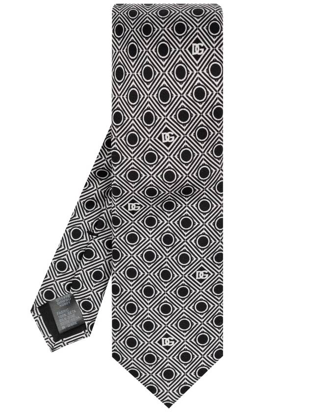 Dolce & Gabbana Patterned Tie, Men's, Black - DOLCE&GABBANA - BALAAN 1