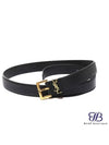 Men's Monogram Grain Leather Belt Gold - SAINT LAURENT - BALAAN 2