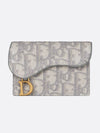 Saddle Flap Card Holder Grey  Oblique Jacquard - DIOR - BALAAN 3