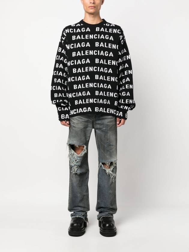 All-Over Logo Sweatshirt Black - BALENCIAGA - BALAAN 3