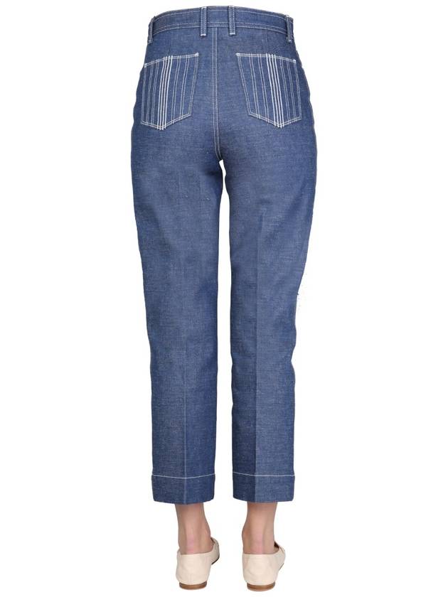 Women's Pocket Cropped Straight Jeans - TORY BURCH - BALAAN 5