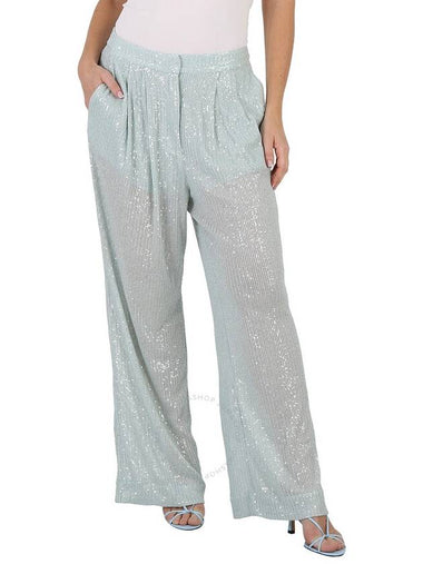 Rotate Ladies Wan Blue Transparent Sequins Trousers, Brand Size 36 (US Size 2) - ROTATE - BALAAN 1