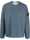 Men's Wappen Patch Crewneck Knit Sweatshirt Avio Blue - STONE ISLAND - BALAAN 1