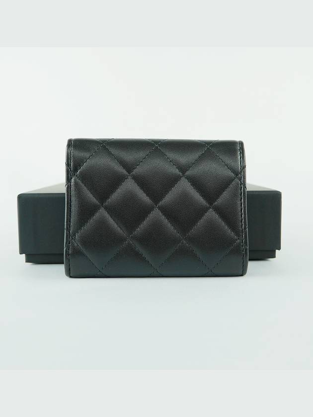 French origin card case business wallet snap black gold lamb skin AP3624 - CHANEL - BALAAN 4