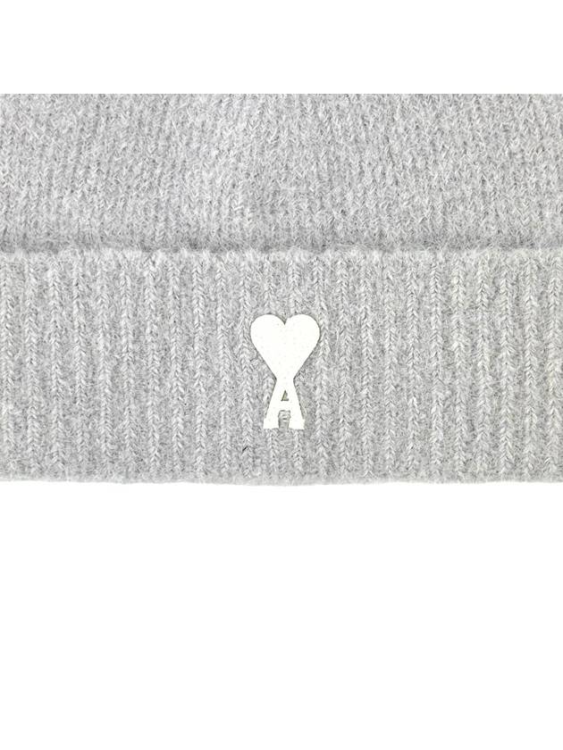 Cloudy Wool Alpaca Hair Knit Beanie Pearl Grey - AMI - BALAAN 4