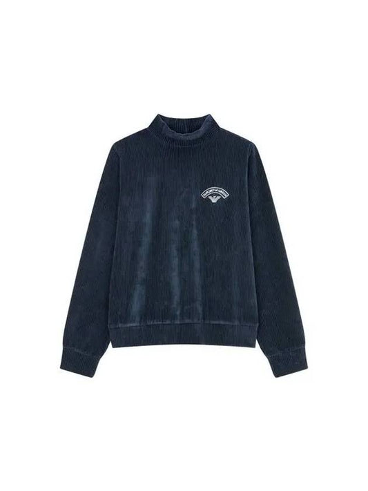 UNDERWEAR Women s Ribbed Embroidery Logo Sweatshirt Navy 271625 - EMPORIO ARMANI - BALAAN 1