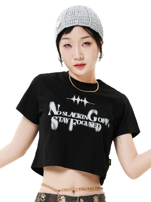 COCANBUTTER GIRL'S HIP HOP CROP T SHIRTS_BLACK - HOLY NUMBER 7 - BALAAN 1