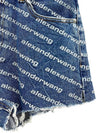 Byte Logo Monogram Denim Shorts Blue - ALEXANDER WANG - BALAAN 4