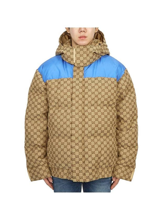 Men's Cotton Canvas Quilted Padding Camel Ebony - GUCCI - BALAAN 1