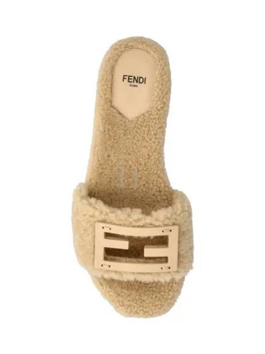 Baguette Leather Slide Slippers Ivory - FENDI - BALAAN 2