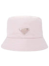 Re-Nylon Triangle Logo Bucket Hat Alabaster Pink - PRADA - BALAAN 2