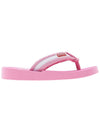 Logo Patch Striped Flip Flops Pink - KENZO - BALAAN 3