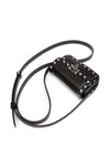 Rockstud Mini Leather Shoulder Bag Black - VALENTINO - BALAAN 5