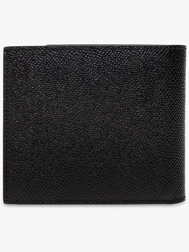 Logo Plaque Calf Leather Half Wallet Black - DOLCE&GABBANA - BALAAN 4