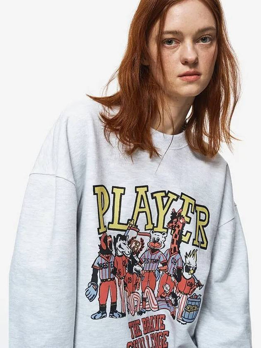 Player Vintage Sweatshirt Melange White - CPGN STUDIO - BALAAN 1