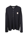 Henley Neck Long Sleeve T-Shirt Black - IH NOM UH NIT - BALAAN 1