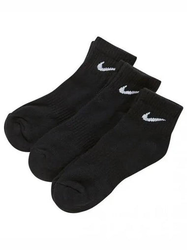 Everyday Cushioned Ankle Socks 3 Pack Black - NIKE - BALAAN 1