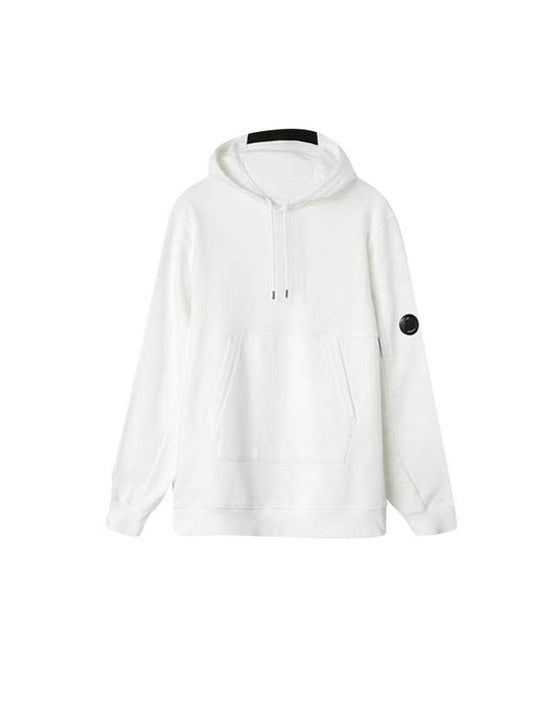 Lens Wappen Brushed Hoodie White - CP COMPANY - BALAAN 1