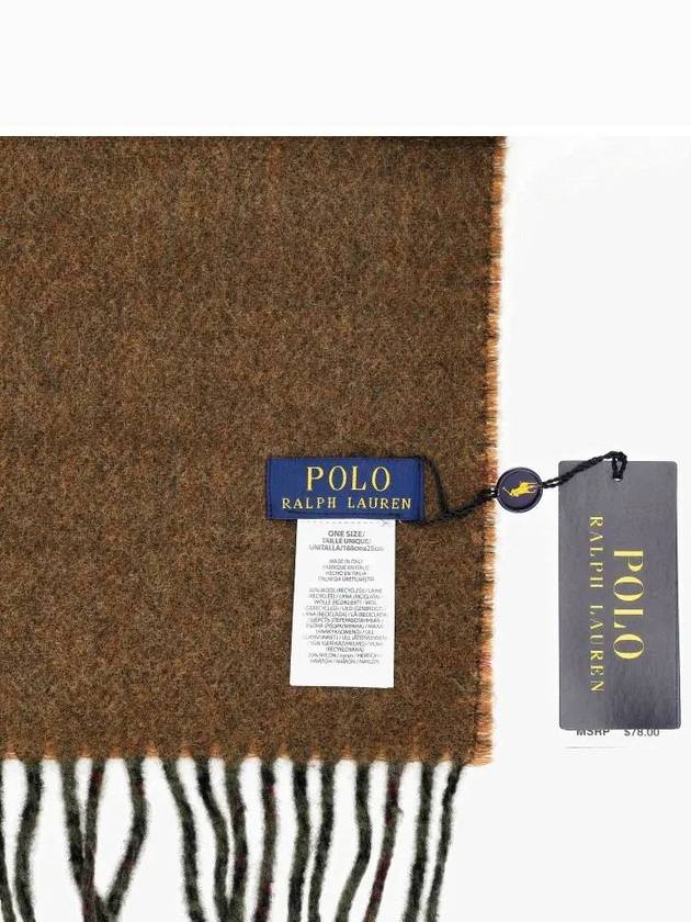 PC0945 312 Pony Reversible Check Wool Muffler Scarf - POLO RALPH LAUREN - BALAAN 4