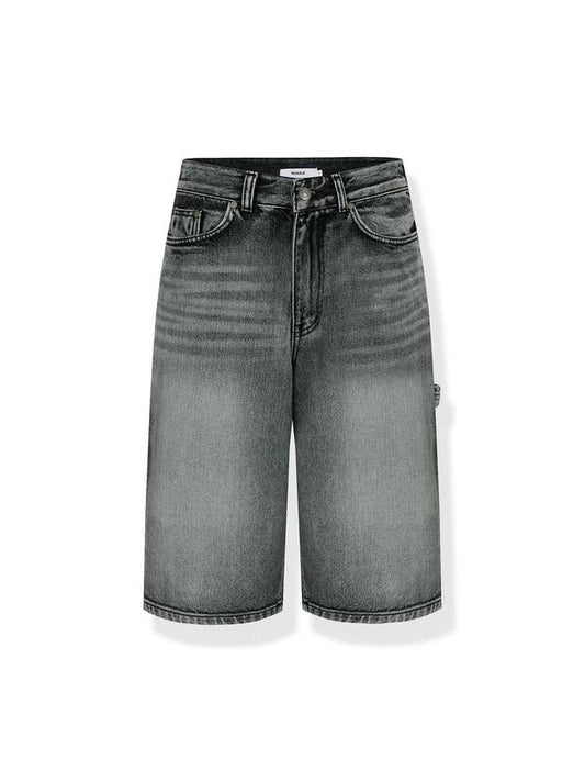 Carpenter Bermuda Wide Jeans Black - NUAKLE - BALAAN 1