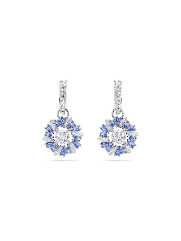 Idyllia Flower Rhodium Plated Earrings Blue - SWAROVSKI - BALAAN 1