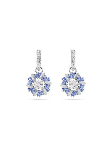 Idyllia Flower Rhodium Plated Earrings Blue - SWAROVSKI - BALAAN 1