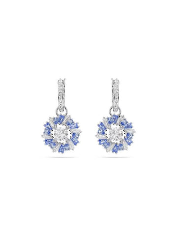 Idyllia Flower Rhodium Plated Earrings Blue - SWAROVSKI - BALAAN 1