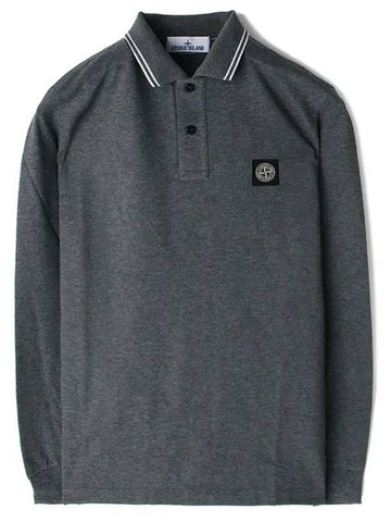 Logo Patch Polo Shirt Charcoal - STONE ISLAND - BALAAN 1