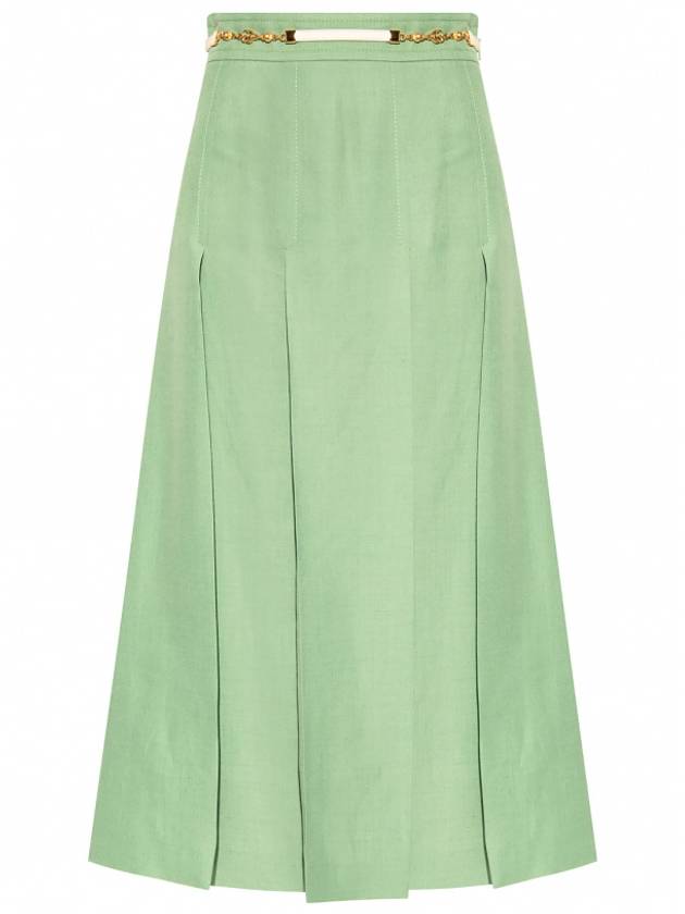 Double G Chain Pleated Skirt Green - GUCCI - BALAAN 2