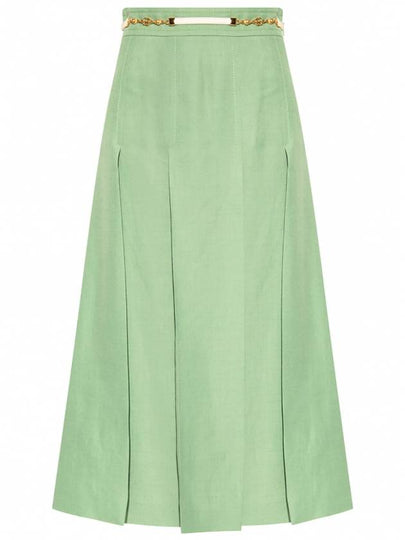 Double G Chain Pleated Skirt Green - GUCCI - BALAAN 2