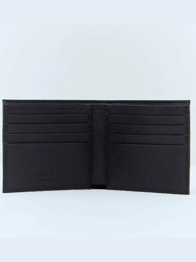 Triangle Logo Re-Nylon Half Wallet Black - PRADA - BALAAN 4