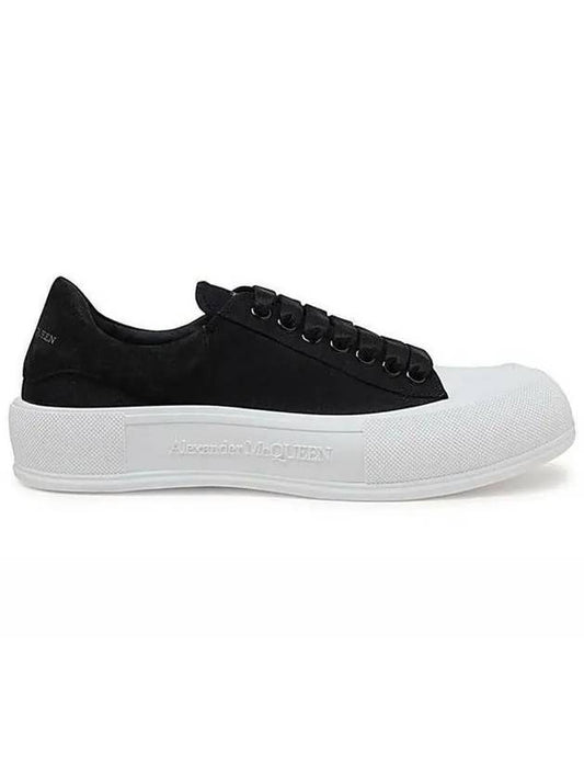 Deck Lace-up Plimsoll Low-top Sneakers Black - ALEXANDER MCQUEEN - BALAAN 2