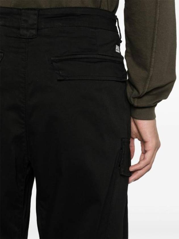 Stretch Sateen Loose Cargo Straight Pants Black - CP COMPANY - BALAAN 6