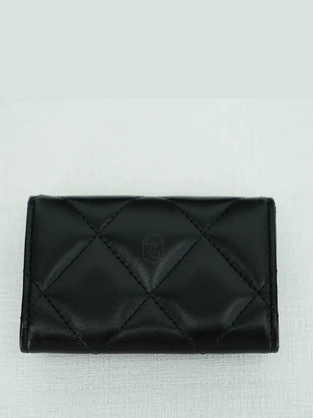 19 Flap Snap Card Wallet Lambskin Black AP1790 - CHANEL - BALAAN 4