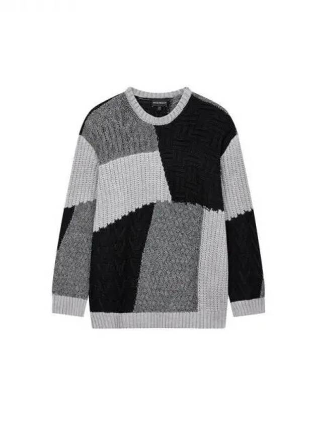 Men s multi pattern color combination sweater gray 270115 - EMPORIO ARMANI - BALAAN 1