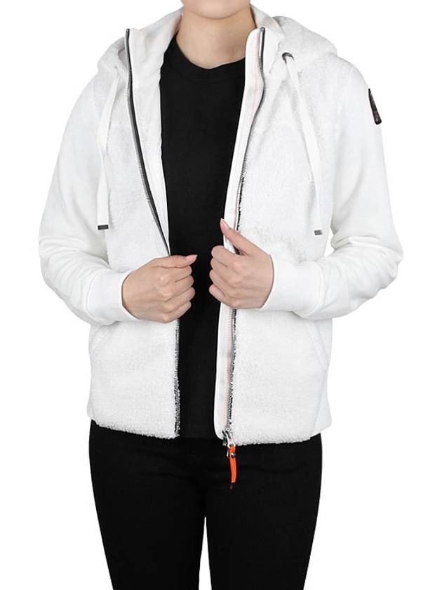 Women's Moegi Fleece Hooded Zip-Up Offwhite - PARAJUMPERS - 4