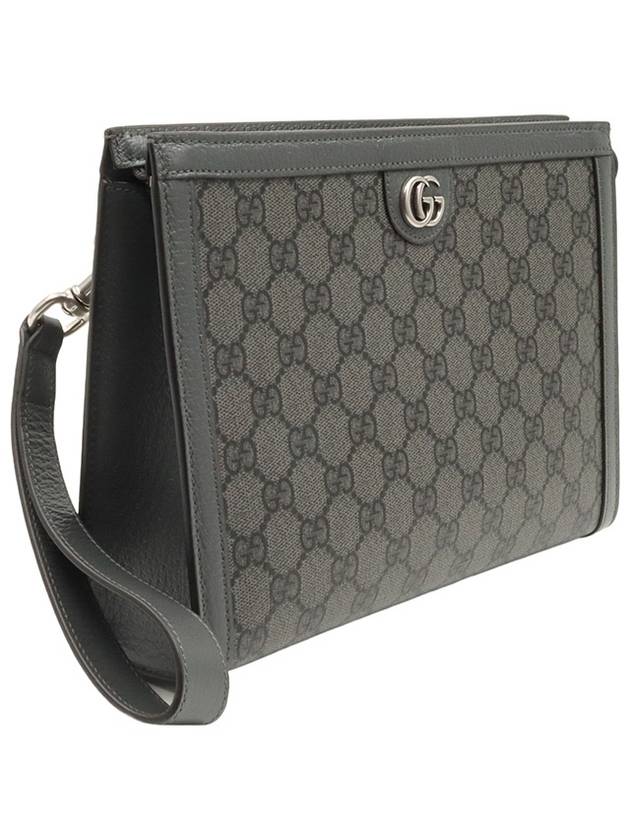 Gray GG Supreme Canvas Ophidia Strap Pouch Clutch 760243 - GUCCI - BALAAN 3