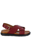 Fussbett Leather Sandals Burgundy - MARNI - BALAAN 2