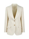 Wool Single-Breasted Blazer Jacket Ivory - GUCCI - BALAAN 2